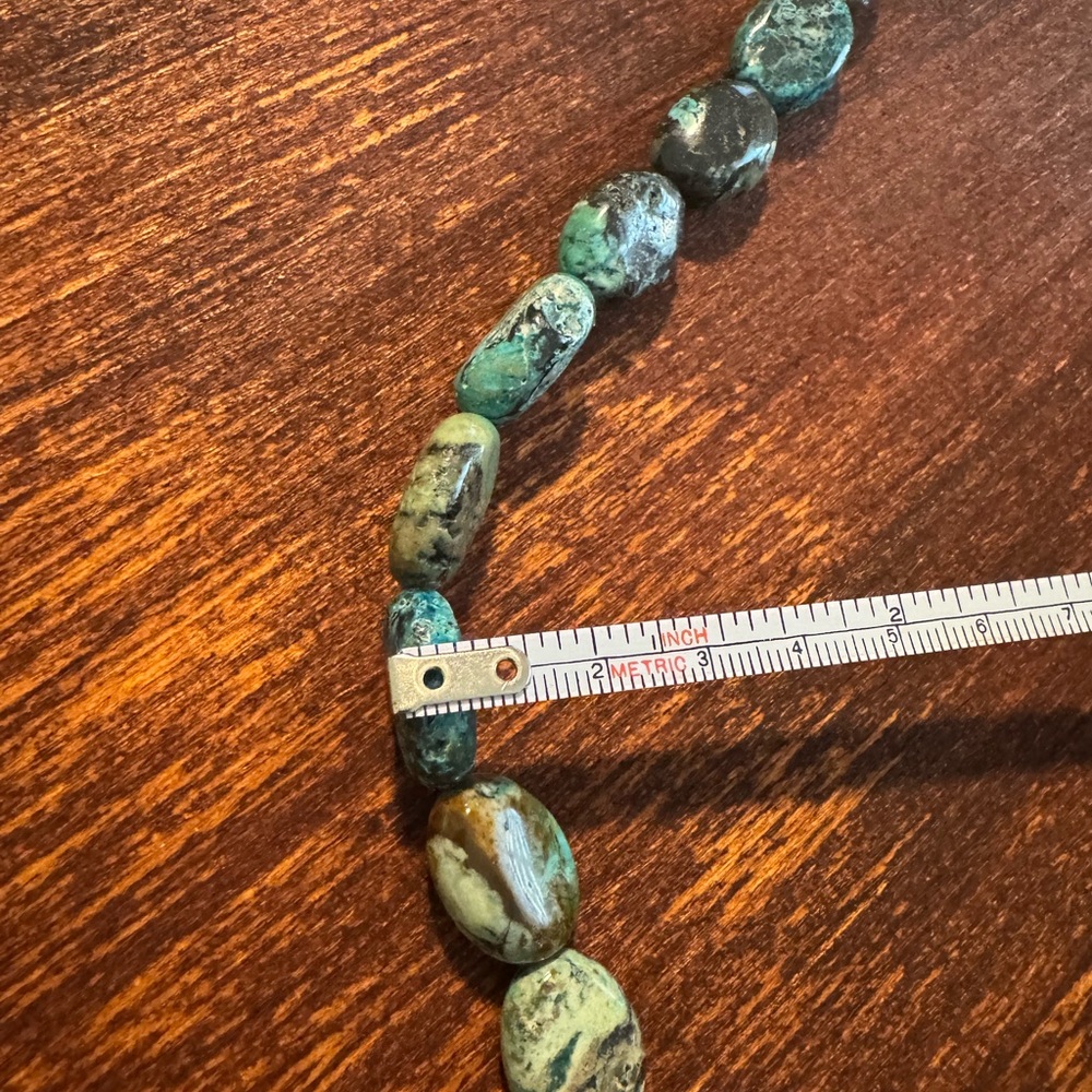 African Turquoise Jasper Nugget Beads | 2 Strands 46 Beads Total - Picture 5 of 5